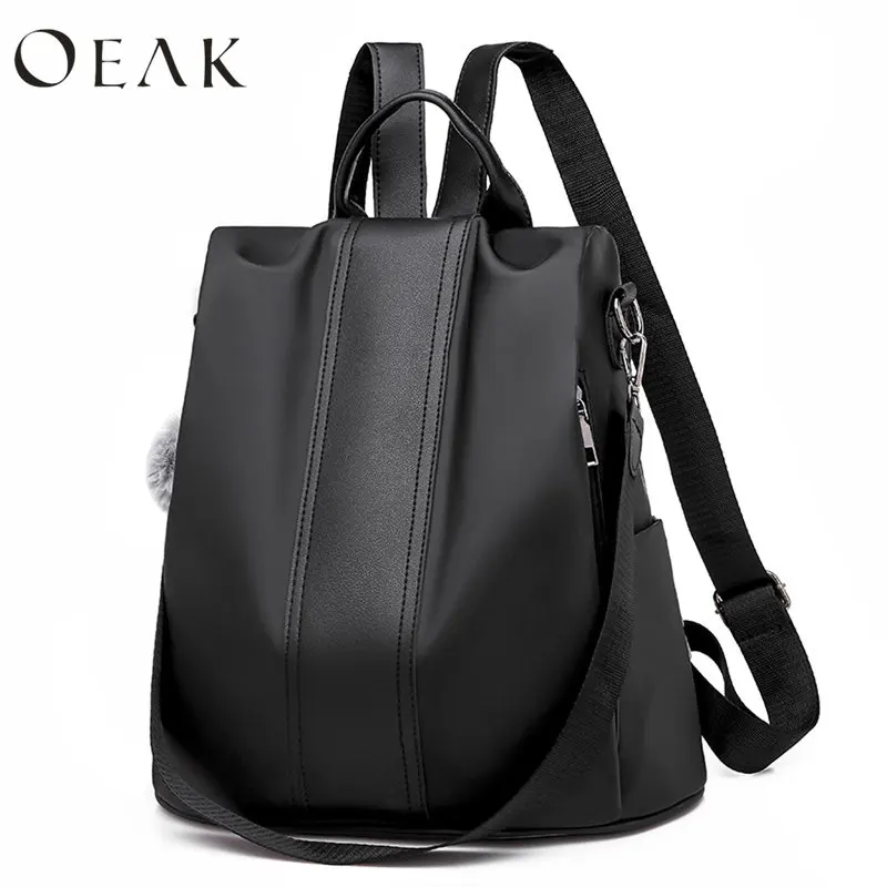 

Anti-thief Women Backpack Women backpacks Quality Leather Large Capacity Hair Ball School Bag for Teenager girls Travel Bagpack