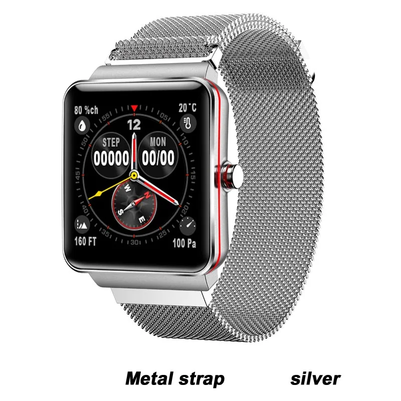 metal siver Greentiger H10 Смарт-часы Для мужчин сердечного ритма крови Давление Смарт-часы с мониторингом IP67 Водонепроницаемый браслет Фитнес фитнес-трекер - Цвет: metal siver