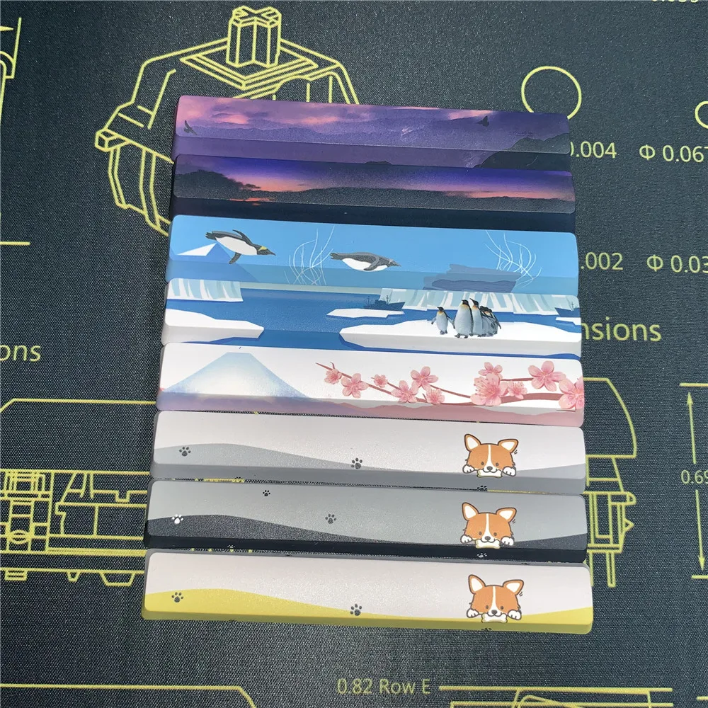  Sublimation Craft OEM Profile 6.25U PBT Space Keycaps for Cherry MX Switches Mechanical Keyboard Co