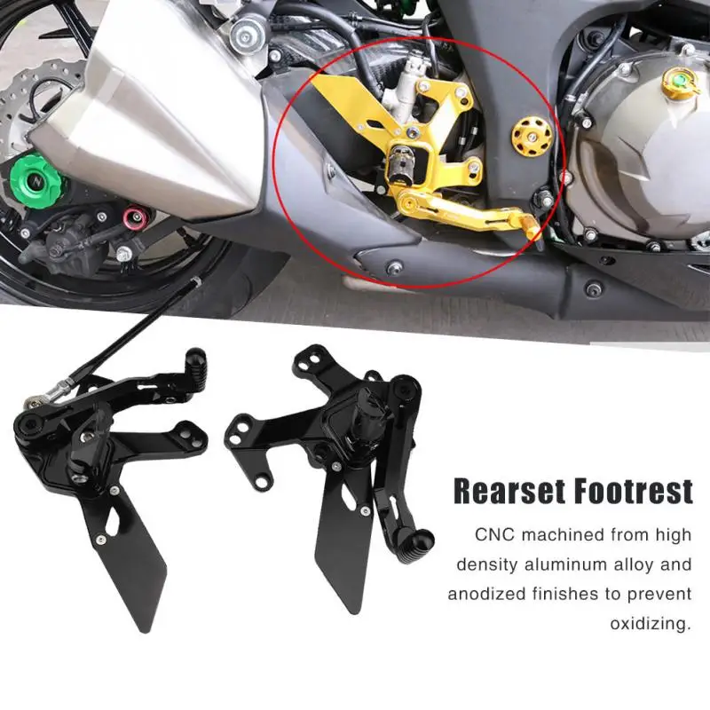 

1Pair Durable CNC Aluminum Motorcycle Rearset Footrest Foot Pegs for Kawasaki Z1000 2014 2015 2016 Motor Accessories New