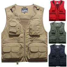 Весна, тонкий жилет для фотосъемки, свободный, с несколькими карманами, для путешествий, рыбалки, жилет большого размера, жилет