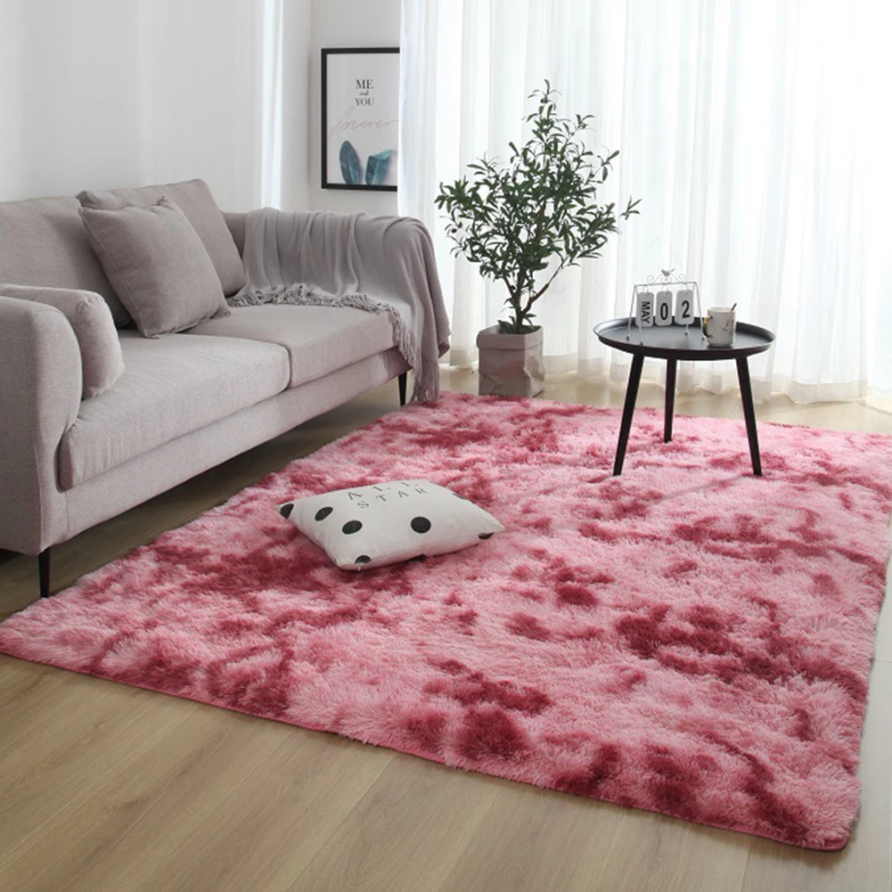 Dark Red Rectangle Anti Slip Bedroom Home Hotel Decorative Area Rug Fluffy Modern Easy Clean Mats Living Room Super Soft Floor Carpet - Цвет: Dark Red