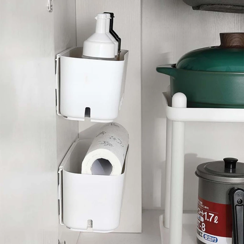 Multifunctional Hanging Storage Basket Wall-mounted Kitchen Drawer Shelf Rack Cabinet Push-pull Box for Seasoning