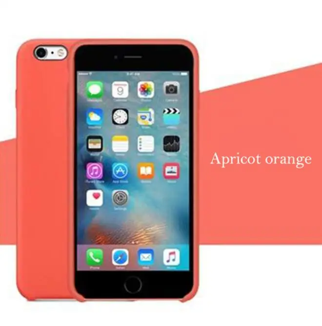 Apricot Orange Роскошный силиконовый чехол с логотипом для iPhone 6 6s 7 8 Plus Xs Max XR X, чехол для Apple iPhone 11 Pro Max, чехол для телефона Capa - Цвет: Apricot Orange