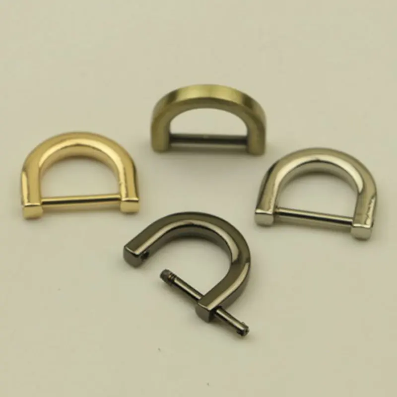 

1.2/1.5CM 1PC Metal Detachable open screw Dee D Ring buckle shackle clasp Leather Craft Bag strap belt handle shoulder webbing