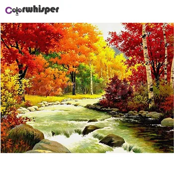 

Diamond Painting Full Square/Round Drill Colorful Tree River 5D Daimond Painting Embroidery Cross Stitch Mosaic Pic Art Z1081