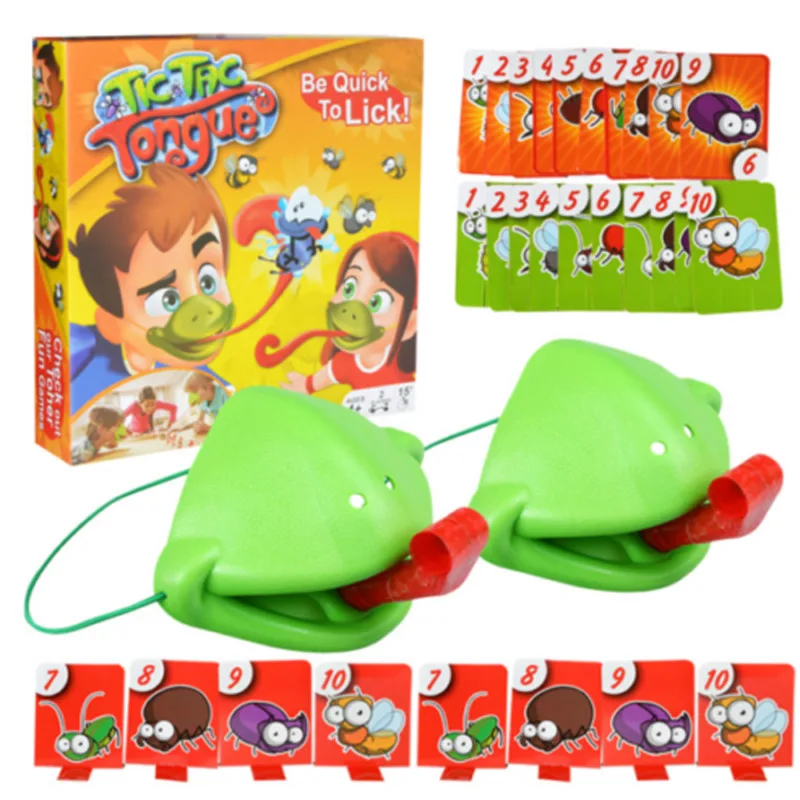 

Frog mouth Take Card Tongue Tic-Tac Chameleon Tongue Funny Board Game For Family Party Toy Be Quick To Lick Cards Toy Set