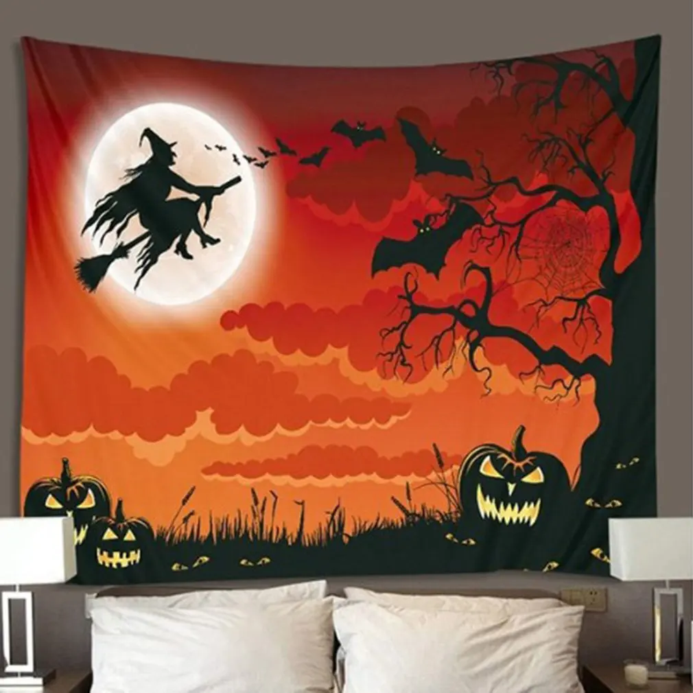 Halloween Tapestry Pumpkins Witch pumpkin Print Wall Hanging Tapestry Art Home Decoration Wall Tapestry