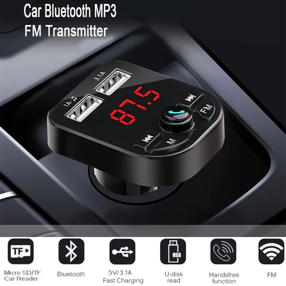 Car MP3 Player Bluetooth FM Transmitter Hands-free Car Audio Bluetooth 5.0 MP3 Dual USB Car Charger Car accessories Car styling