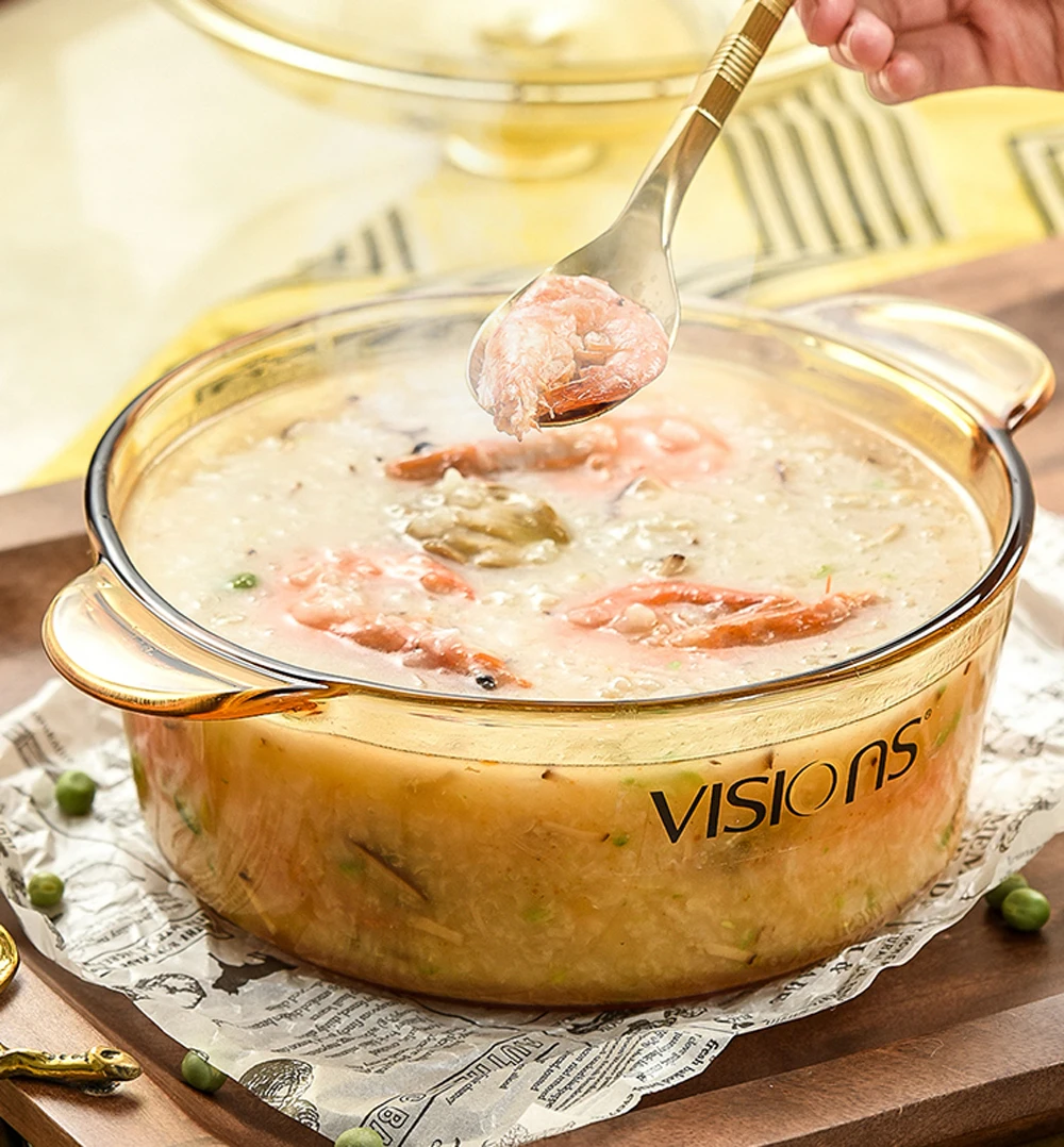 Прозрачная стеклянная суповая кастрюля кухонная посуда домашняя прозрачная 1 2 5
