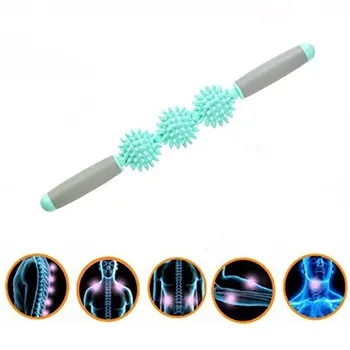 

Yoga Fitness Roller Muscle Massage Roller with 3 Point Spiky Ball Yoga Stick Body Massage Relax Muscle Roller Fitness Equipments