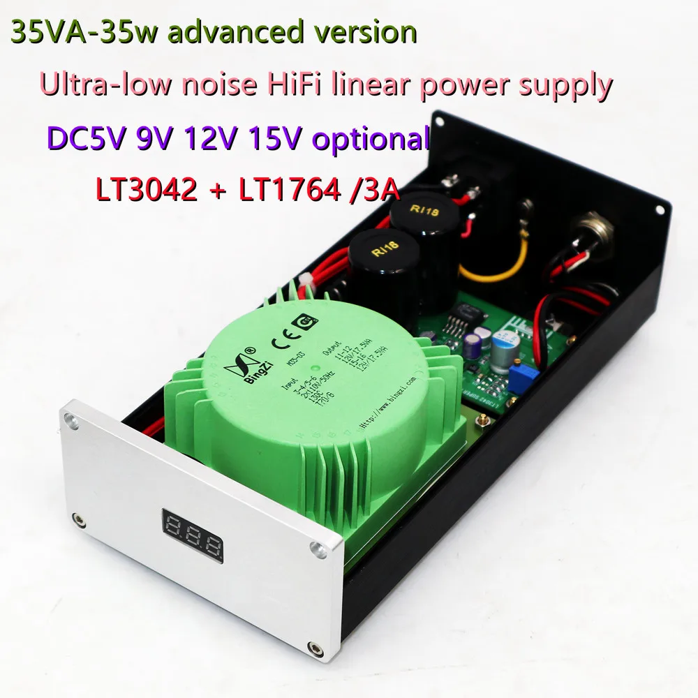 

35W / LT3042 Low ripple hifi linear power supply DC 5v 9v 12v For DAC Music player XMOS USB Audio decoder