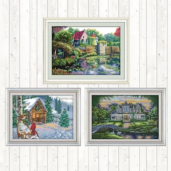 

The Manor Needlework Embroidery Kits 14ct 11ct Count Print Canvas DIY Crafts Cross Stitch Package Needlework Embroidery Patterns