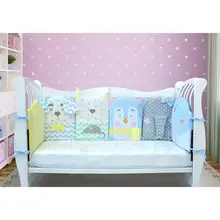 Бортики в кроватку для новорожденного бортики зверюшки в детскую кроватку для мальчика собака кошка пингвин слон