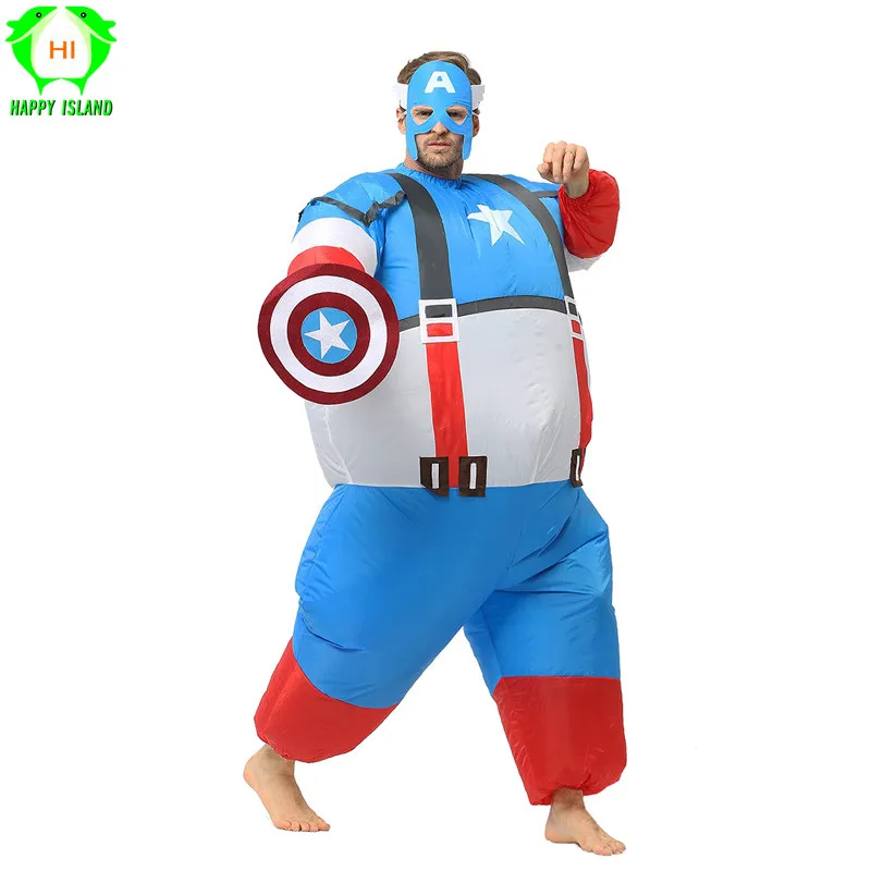 New Halloween Inflatable Fat Superman Cosplay Costume for Adult Kids Party  Cosplay Superhero Batman Captain Purim Fancy Dress