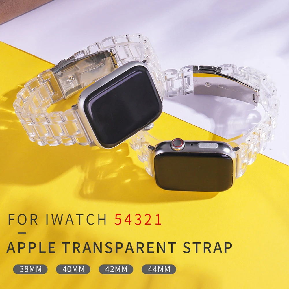 

Newest Strap for Apple Watch Band Series 1 2 3 4 5 Transparent for Iwatch bracelet 38mm 40mm 42mm 44mm Watchband accessories