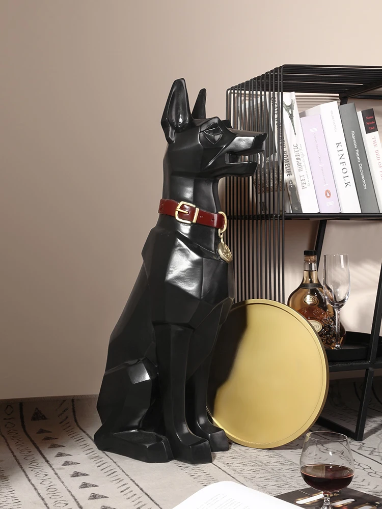 Light luxury resin Big Dog floor shelf Nordic creative home decoration accessories TV cabinet sofa corner storage tray