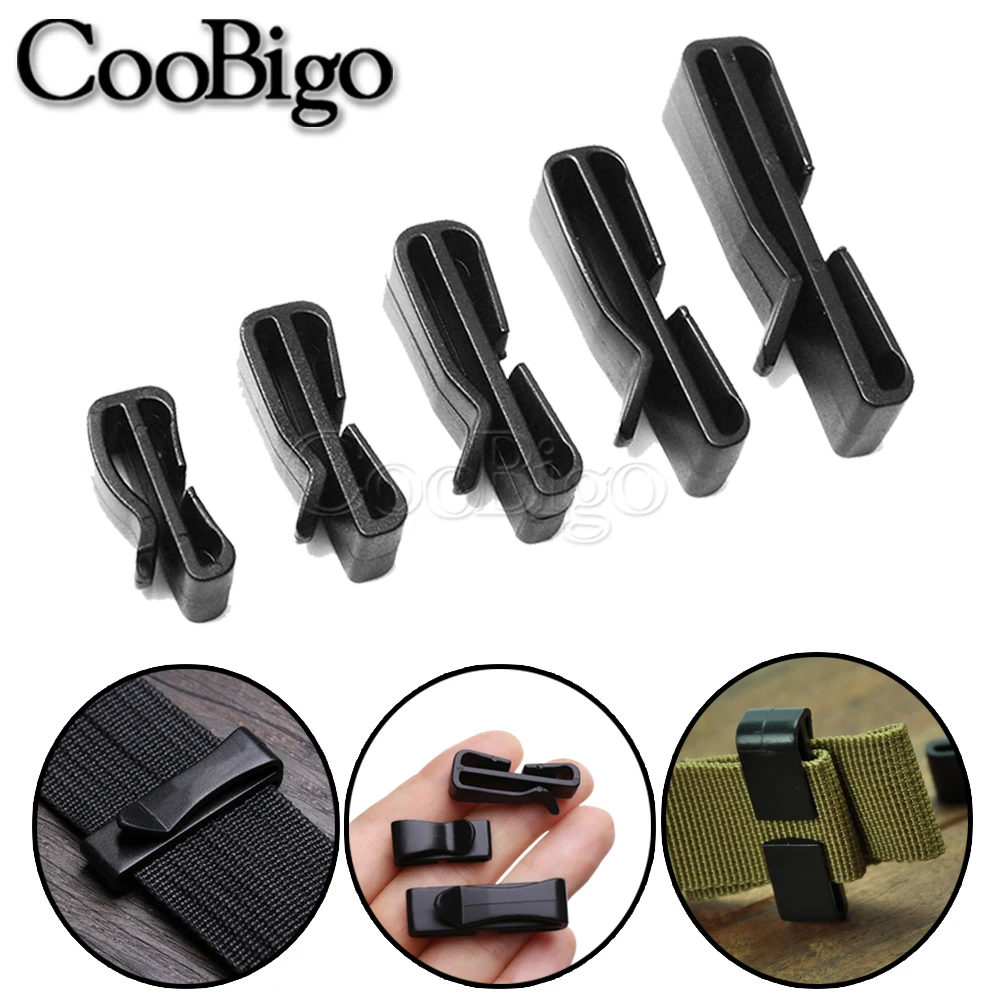 Adjuster Buckle Plastic Adjust Buckles Plastic Adjustment Buckles Belt Loop Slip Keeper Slider Buckle Clip Plastic Black Adjustable for Outdoor Backpack Strap 20/25/32/38/50mm Webbing