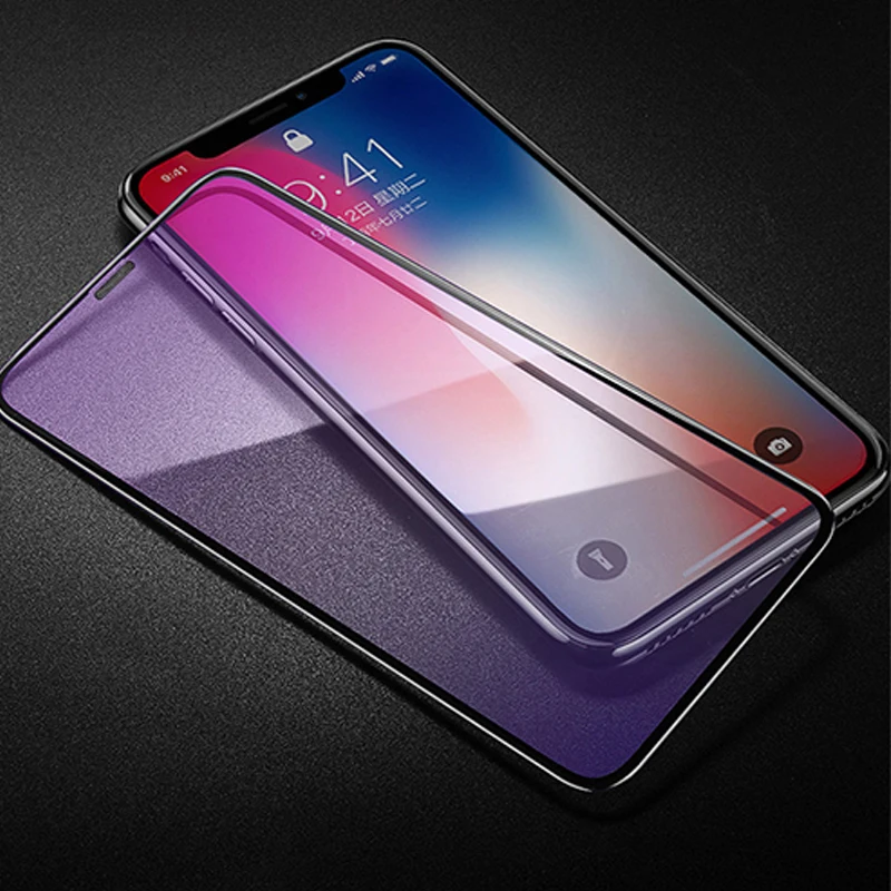 Полное покрытие закаленное стекло для iPhone 11 Pro Max Защита экрана IPhone X XS XR анти синяя