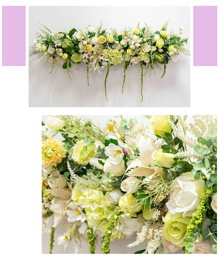 JAROWN Wedding Floral Wedding Arch Arrangement Artificial Flower Row Small Corner Flower Stage Background Home Party Welcome Area Decor (10)