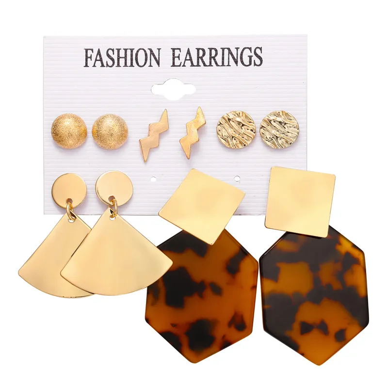Earrings Set 23 17 км акриловые серьги с кисточками для женщин, богемные серьги, набор больших геометрических висячих сережек Brincos, Женские Ювелирные изделия DIY - Окраска металла: Earrings Set 23