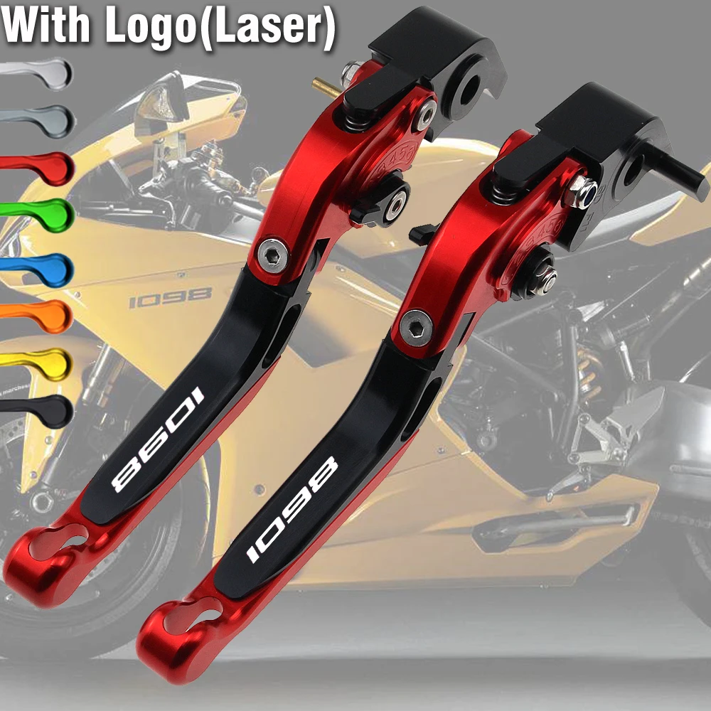 

DIY Colors New CNC Adjustable Foldable Extendable Motorbike Red Brakes Clutch Levers for Ducati 1098 S Tricolor 2007 2008