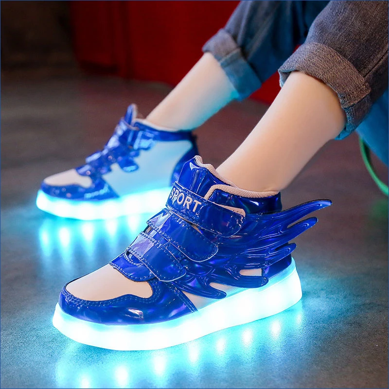 2019 nuevos niños USB luminoso zapatillas deporte brillante niños zapatos con luces Led, zapatillas chicas iluminado Krasovki chicos|Zapatillas deportivas| - AliExpress