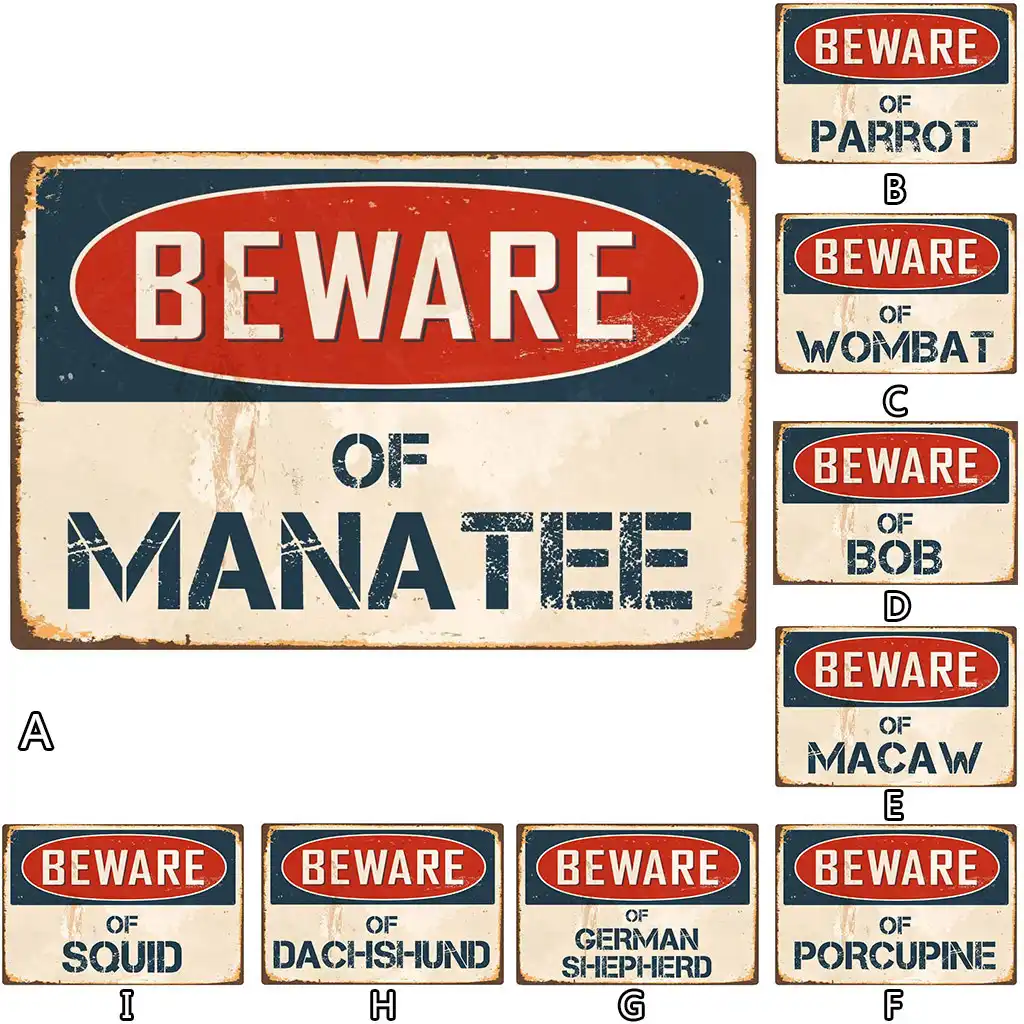 Beware Of Shark Dinosametal Sign Flag Plaque Bar Club Cafe Garage