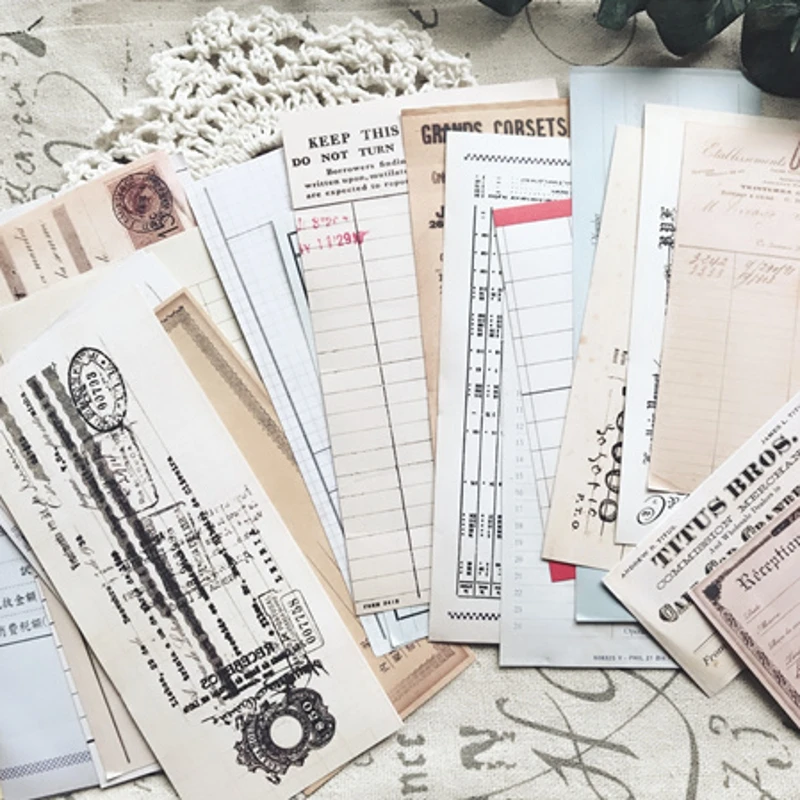 

27Pcs/Bag Vintage Japan Style Bill Paper Stickers for DIY Scrapbooking Happy Planner Card Making Journal Project