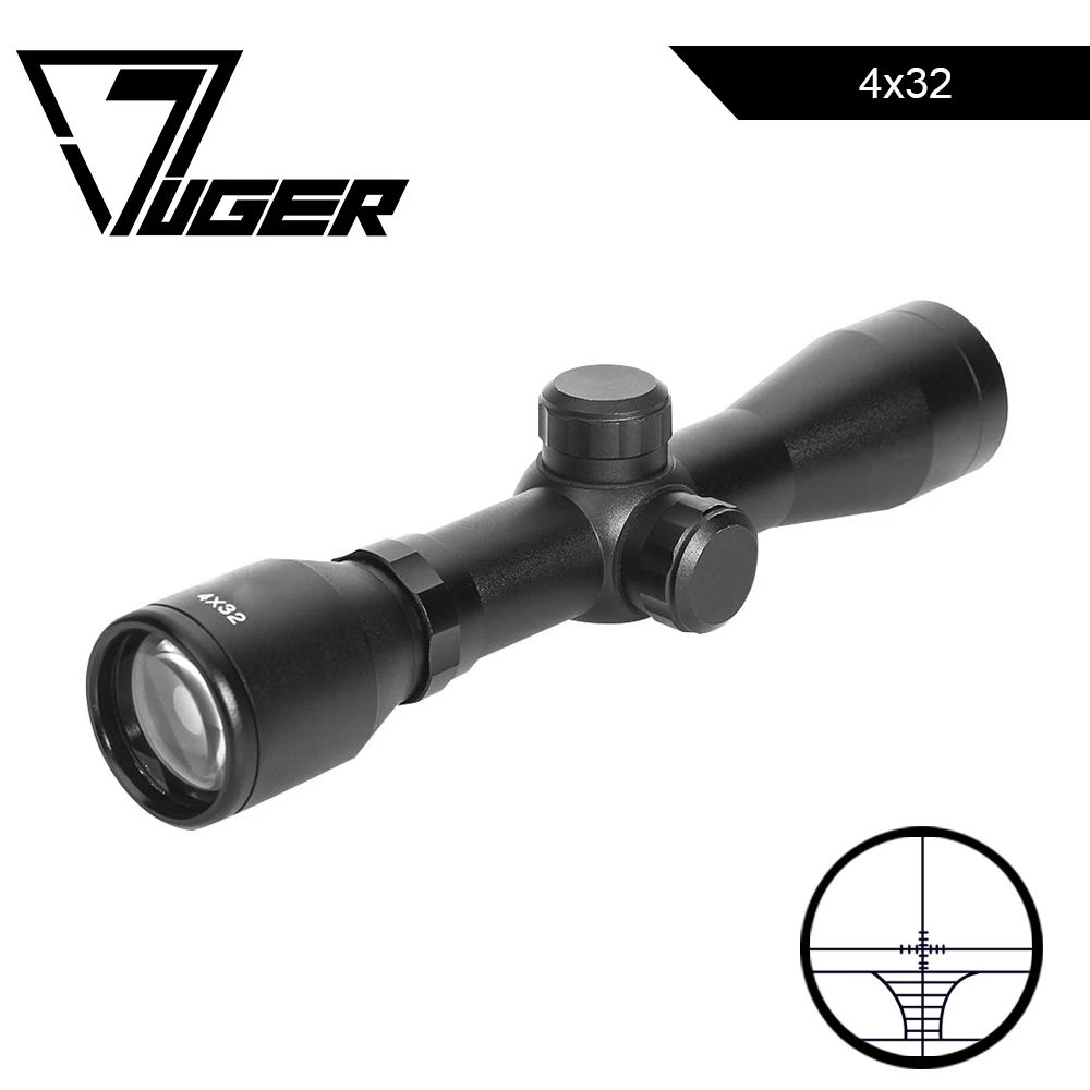 

LUGER 4x32 Short Hunting Riflescope Outdoor Airsoft Air Gun Rifle Tactical Scopes Reticle Compact Optics Sight Scope
