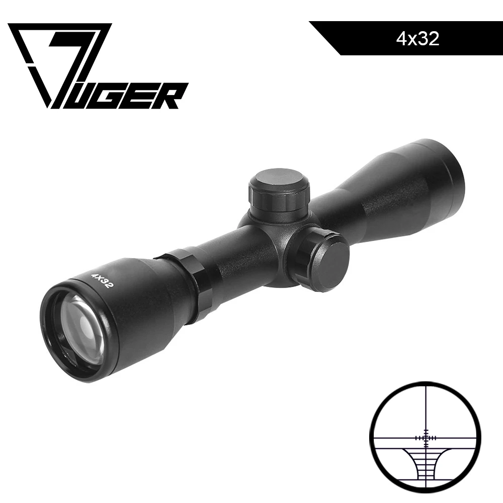 LUGER 4×32 Short Hunting Riflescope Outdoor Airsoft Air Gun Rifle Tactical Scopes Reticle