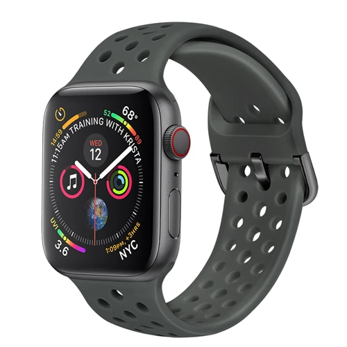 Ремешок для apple watch band apple watch 5 4 3 44 мм 40 мм iWatch band 5 42 мм 38 мм спортивный силиконовый браслет correa watch аксессуары - Цвет ремешка: Olive color