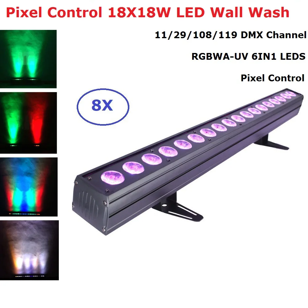 Профессиональный Сценический светильник ing 18X18W RGBWA-UV 6в1 светодиодный настенный Dj