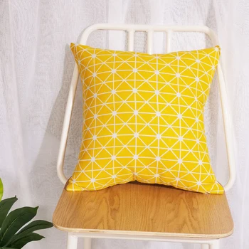

Geometric Print Design Cotton Linen Cushion-Cover Pillow-Case Home-Decor 45x45CM