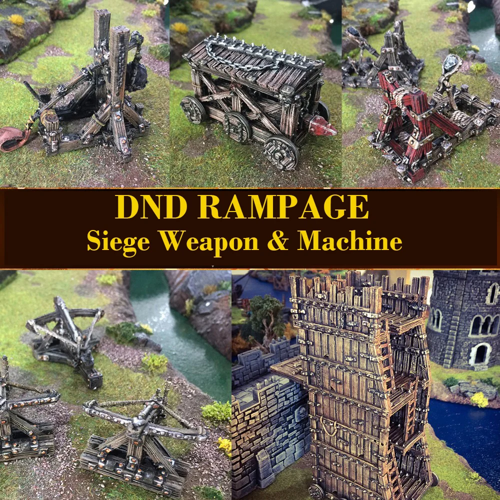 Драконы TRPG подземелья rampage миниатюрная игра bbg песок стабильная война машина осада башня требушет катапульта ballista модели Фигурки