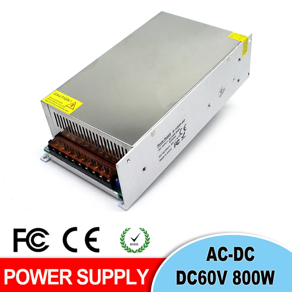 1000W 60V 16.7A одиночный выход импульсный источник питания AC к DC SMPS для промышленности