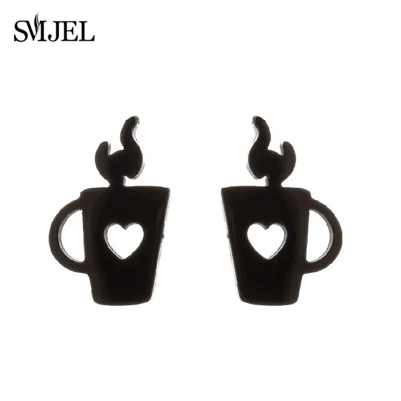 Punk Stainless Steel Earrings for Women Fashion Jewelry 2021 Lighter Compass Expression Lung Rocket Earring Weird Christmas Gift