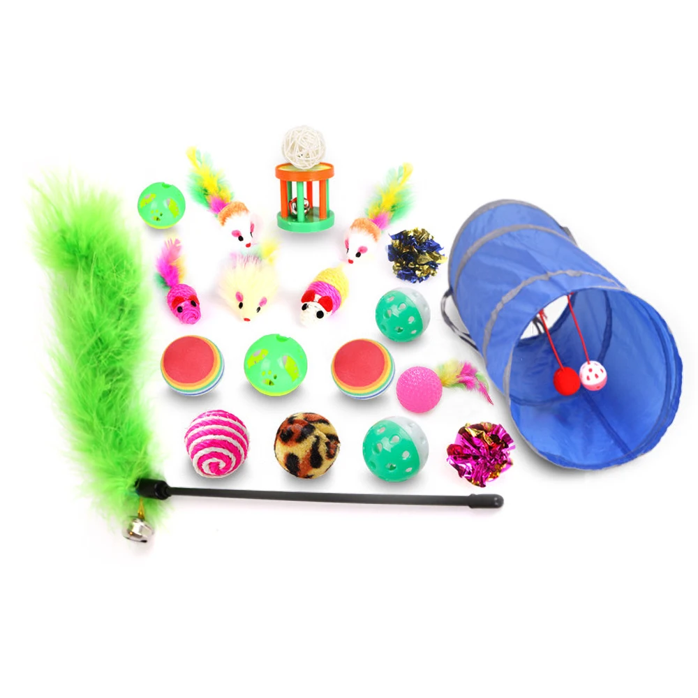 Игрушка для кошек, игрушка для кошек, мышь, игрушка для кошек, игрушка для кошек, набор игрушек для кошек, туннель, 20 шт - Цвет: as show