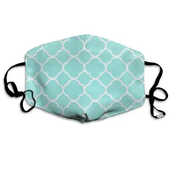 

Mouth Mask Cyan Four-Leaf Print Masks - Breathable Adjustable Windproof Mouth-Muffle, Camping Running for Women and Men