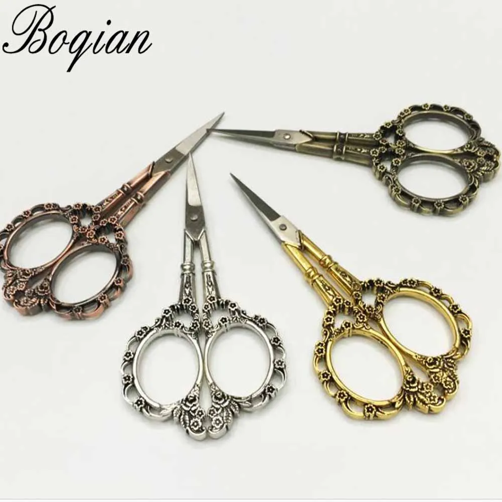 BQAN 4 цвета Европейский винтажный цветочный узор ножницы дизайн ногтей Фольга резак швея цветы ножницы антикварные швейные ткани инструмент