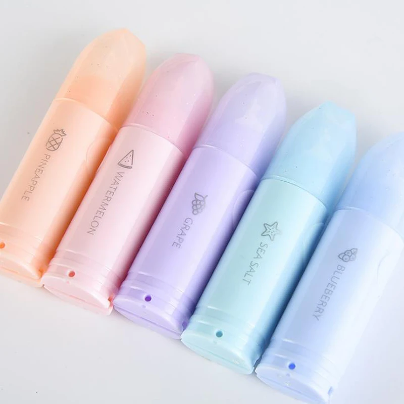 

1 Pcs Kawaii Candy Color Fruit Lipstick Styling Correction Tapes Korean Stationery Corrector Tools Office School Gifts