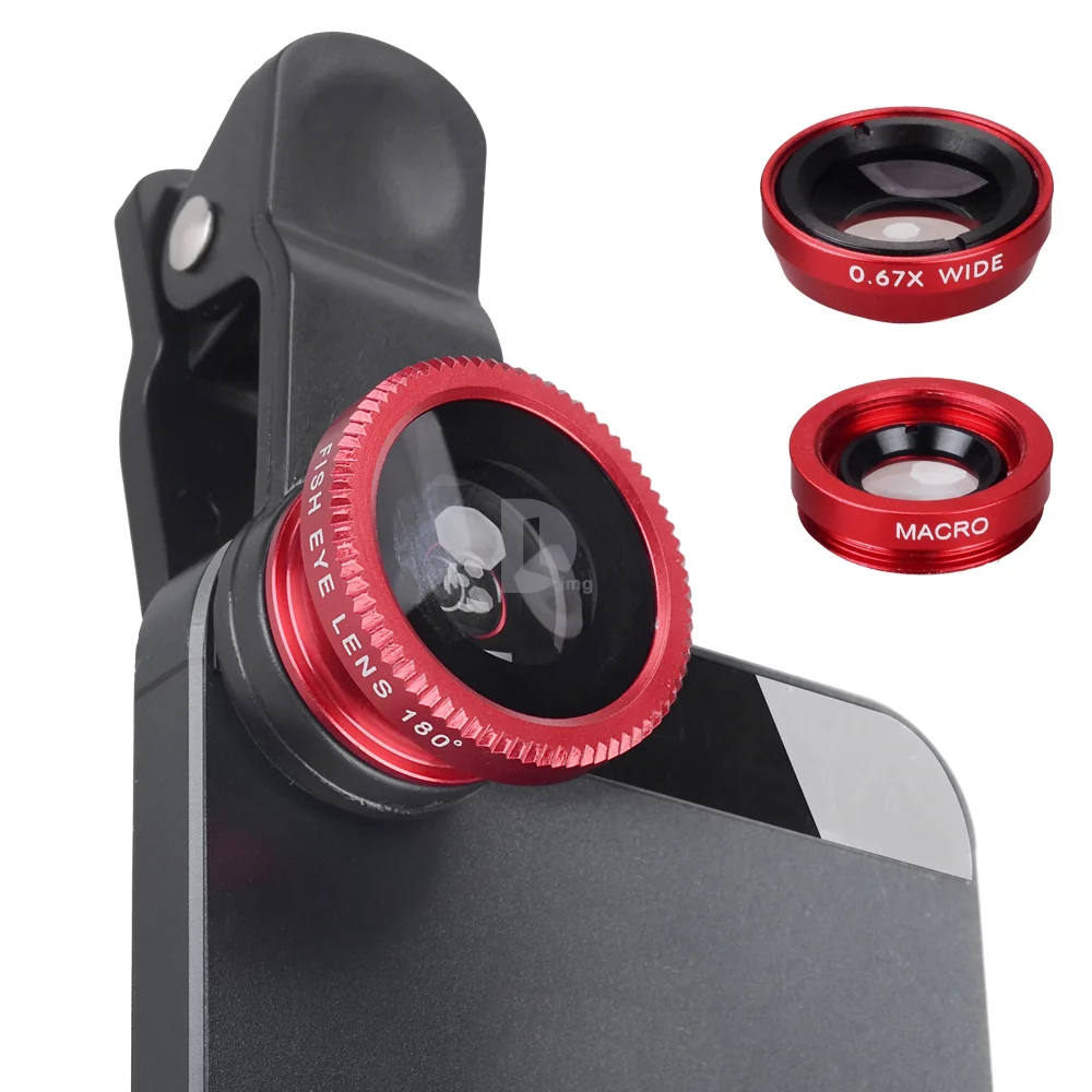 3in1 Fisheye Lens Phone Lenses 0.67x Wide Angle Zoom Macro Lens Camera Kits With Clip Lens On The Phone Lens for Smartphone iPad