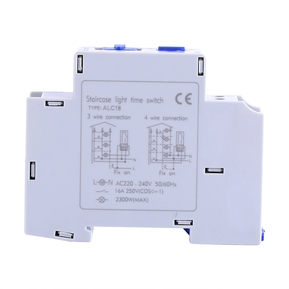 

AC220-240V Timer Switch ALC18 Din Rail Staircase Lighting Timer Relay For Corridor Lighting Mechanical Din Rail Electronic Timer