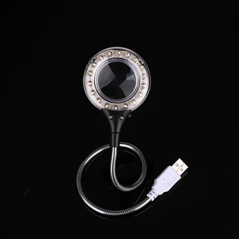 

Bright 18LED USB Night Light With Magnifying Glass Eye Propection Cool White