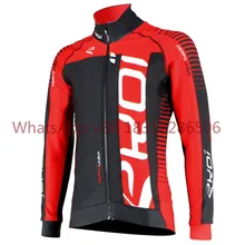 Ekoi winter cycling jersey men red long sleeve fleece bike clothes hot wool keep warm cycling clothing maillot ciclismo hombre
