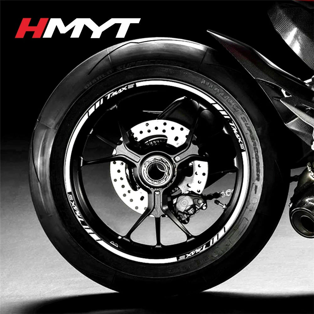 Для Yamaha tmax530 мотоциклетная наклейка на ступицу колеса Водонепроницаемый светоотражающий обод колеса наклейка 15 дюймов колеса индивидуальная наклейка - Цвет: Многоцветный