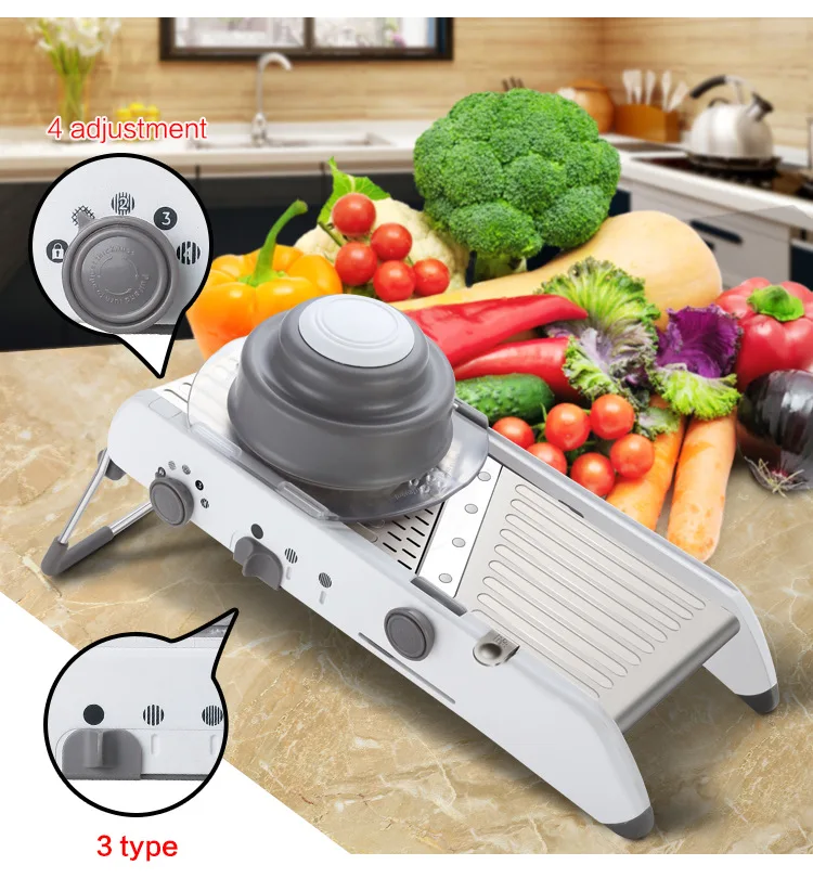 

18 Types Use Mandoline Slicer Vegetable Cutter Shredder Professional Grater Fruit Potato Onion Cutter Vegetable Kitchen Tool