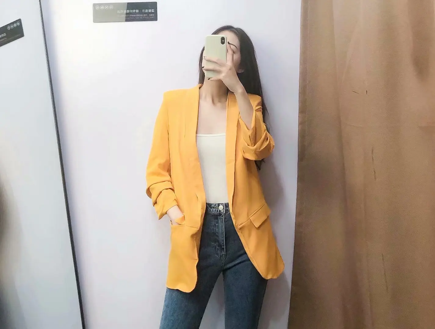 

Summer New Style Europe And America WOMEN'S Dress-Style Solid Color Sleeves Pleated Loose-Fit Leisure Suit Coat W1298