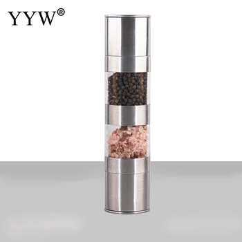

Portable Stainless Steel Mill Grinder Glass Body Spice Salt And Pepper Grinder Kitchen Accessories For Cooking Tool Portable