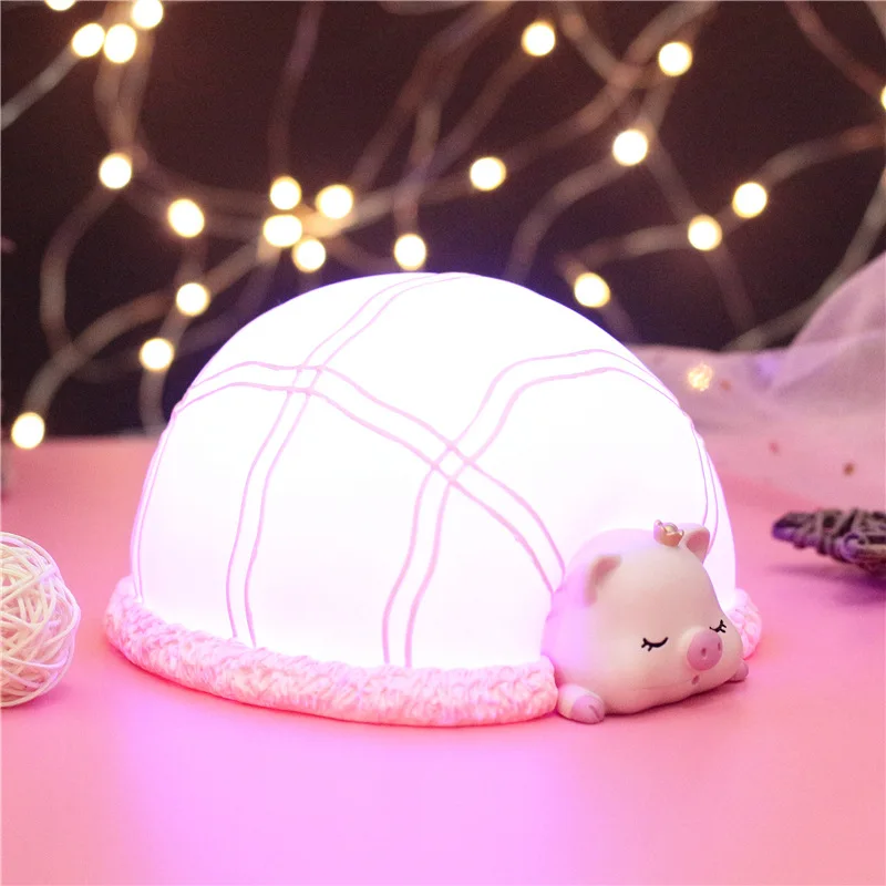 

Creative Silicone LED Night Light Rechargeable Light Cartoon Colorful Change Color Pat Light Cute Dormitory Bed Small Lamp